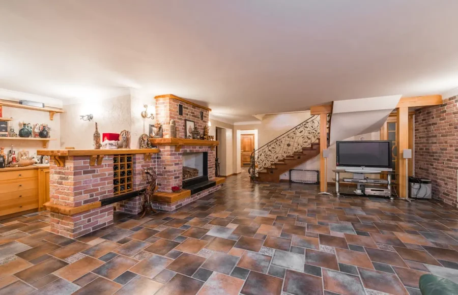 Modern renovated basement interior design