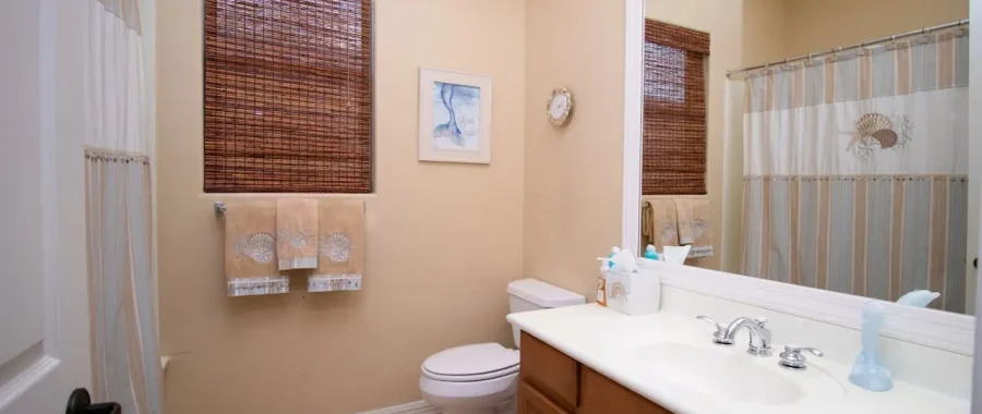 Stylish bathroom remodel with updated tiles and fixtures